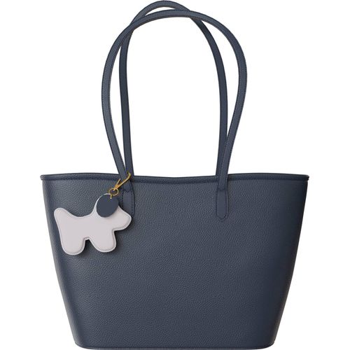 Damen Handtasche Echtleder Shopper Italy Innentasche 30635 Blu notte