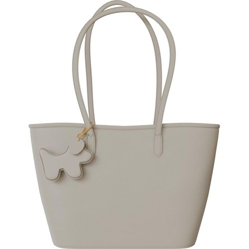 Damen Handtasche Echtleder Shopper Italy Innentasche 30635 beige/nero