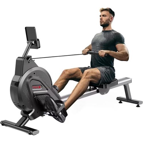 Magnetisches Rudergerät für den Heimgebrauch, für Home Gym und Cardio-Training, Rudergerät mit Aluminium-Gleitschiene, 16 einstellbare Widerstände