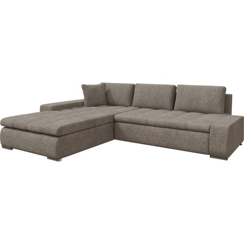 MIRJAN24 Ecksofa Orkan, Elegante Polsterecke, Schlaffunktion und Bettkasten, Eckcouch vom Hersteller (Farbe: Coral 50)