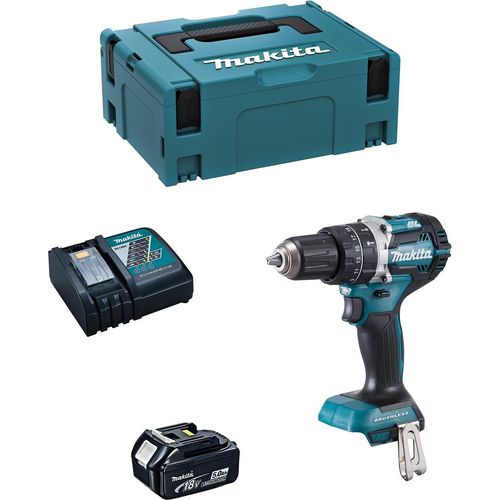 Schlagbohrschrauber MAKITA DHP484RTJ1 (1 x 5,0 Ah + DC18RC + MAKPAC 2)