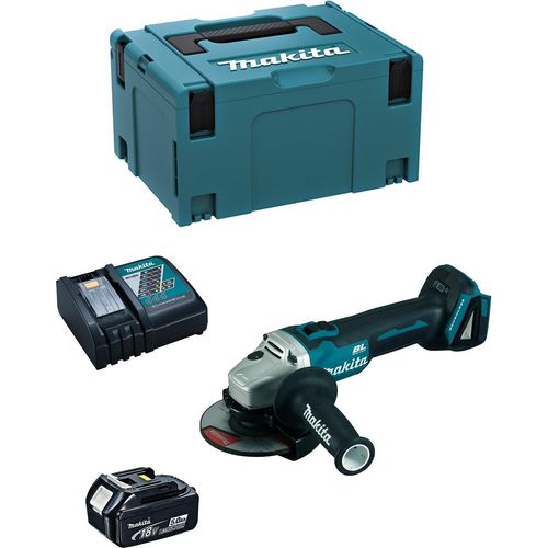 Mini-Winkelschleifer MAKITA DGA504RTJ1 (1 x 5,0 Ah + DC18RC + MAKPAC 3)