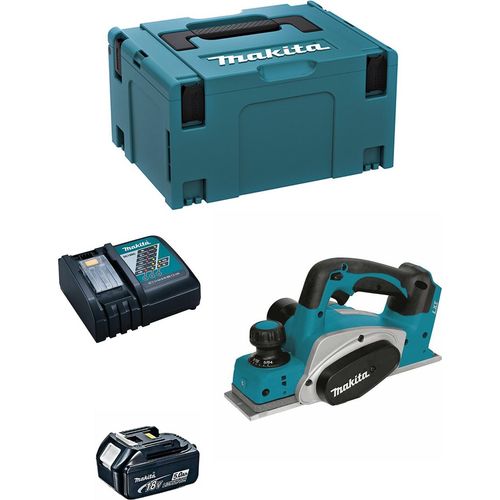 Hobel MAKITA DKP180RTJ1 (1 x 5,0 Ah + DC18RC + MAKPAC 3)