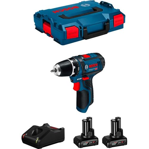 Bohrschrauber BOSCH GSR 12V-15 (2 x 6,0 Ah + GAL12V-40 + L-Boxx 102)