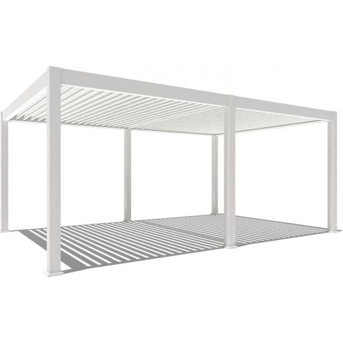 Weide E-Deluxe Plus | elektrische Pergola mit LED | Voll Aluminium | 4 x 6 M | motorisiertes Lamellendach weiß