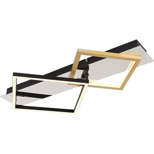 LED Deckenlampe, schwarz gold chrom, H 7 cm