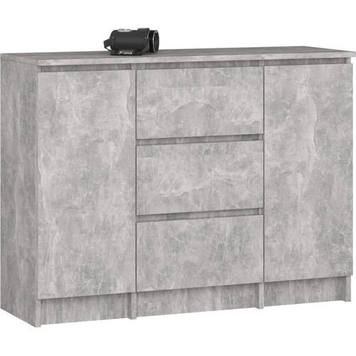 Kommode K100 Beton 101 cm 2 Türen 3 Schubladen 4 Regalböden B101xH76xT35 cm