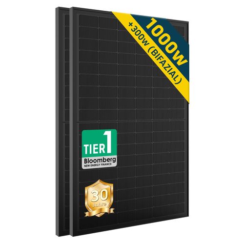 Solarmodul 1000w Bifazial Glas Solarpanel für Balkonkraftwerke