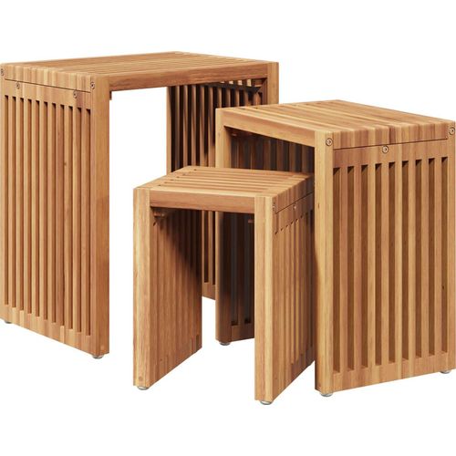 Möbel Garten Nest von Beistelltischen 3 Stück Massivholz Teak - Gartentische 42006351