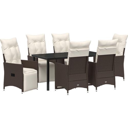 Möbel Set aus 4 Braun PE-Rattan Einzelsofa Verstellbare Fußstützen - Gartenstühle 3379573