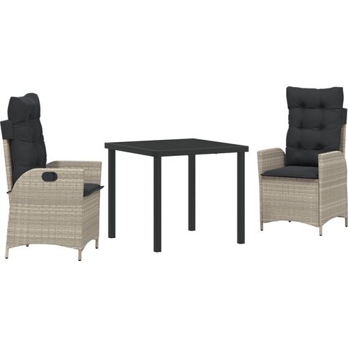Möbel Set aus 2 Hellgrau, Anthrazit PE-Rattan, pulverbeschichteter Stahl - Gartenstühle 3380519