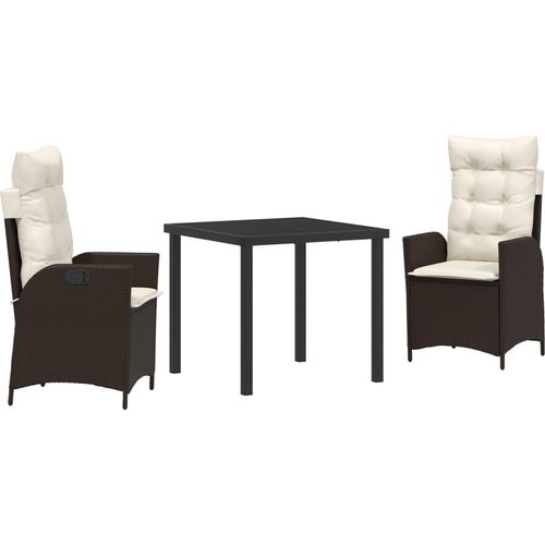 Möbel Set aus 2 Braun Braunes Poly Rattan, pulverbeschichteter Stahl - Gartenstühle 3380491