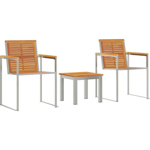 Sonnenliege mit Gartenstühlen 3 Teile Massivholz Akazie, Gartenstühle DesignMöbel Neu