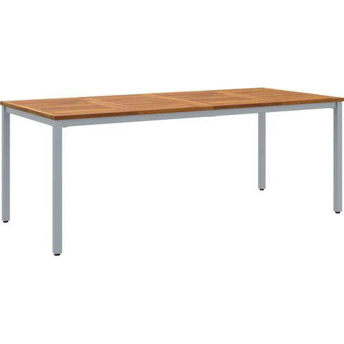 Gartentisch 200x90x75 cm aus massivem Akazienholz und Metall, Gartentische DesignMöbel Neu