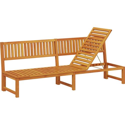 Sonnenliege 3-in-1 Funktion Massivholz Akazie, Gartenliegen DesignMöbel Neu