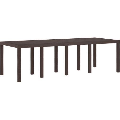 Gartentisch Braun 250x100x73 cm Poly Rattan, Gartentische DesignMöbel Neu