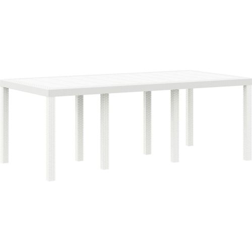 Gartentisch Weiß 200x100x73 cm Poly Rattan, Gartentische DesignMöbel Neu