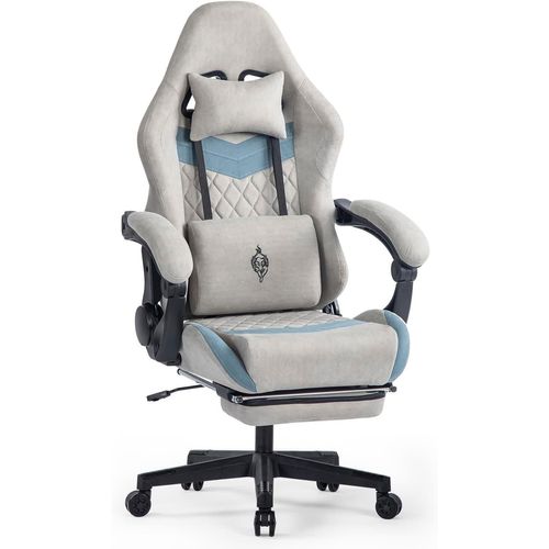 Gaming Stuhl mit Fußstütze Gaming Stuhl Stoff Bürostuhl mit Lendenwirbelstütze Ergonomischer Gaming Sessel Gaming Stuhl,Verstellbare Armlehne