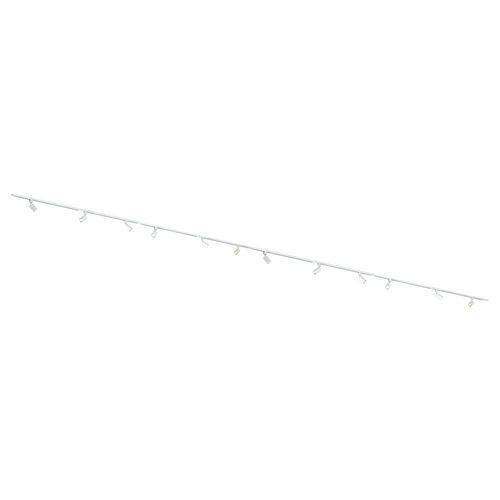 Qub Focus III - LED Schienensystem - Weiß - 1-Phasen - 800cm - 12x GU10 Spots - I-Form