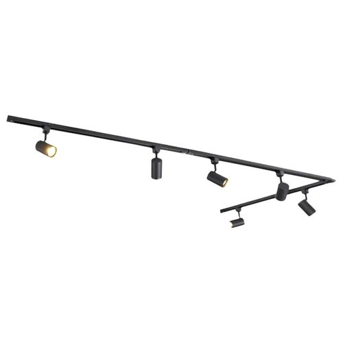 Qub Focus III - 1-Phasen LED Schienensystem - 400cm - L-Form - 6x GU10 - Schwarz