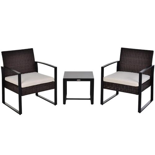 Gartenmöbel-Set, Gartenset für 2 Personen Balkonmöbel Set mit Kissen