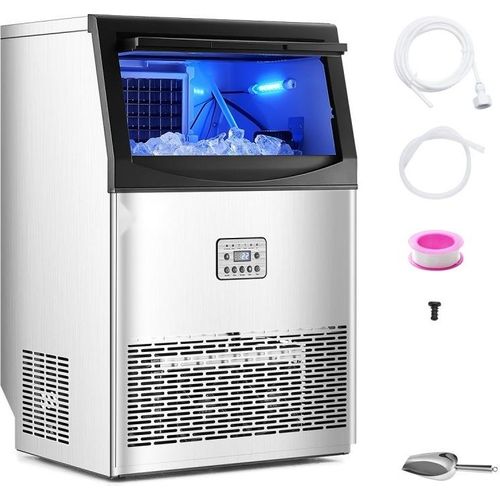 Professionelle Eismaschine für Gastronomie - 40,82kg Eis/Tag - Kommerzielle Eisbereiter mit LED-Anzeige - Restaurant Ausrüstung