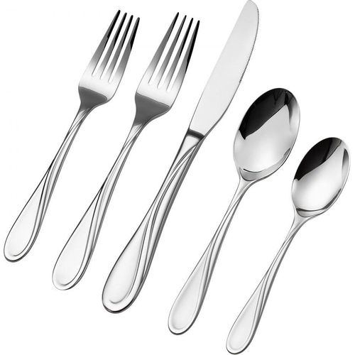 65-teiliges Edelstahl Besteckset für 12 Personen - Messer und Gabel Set