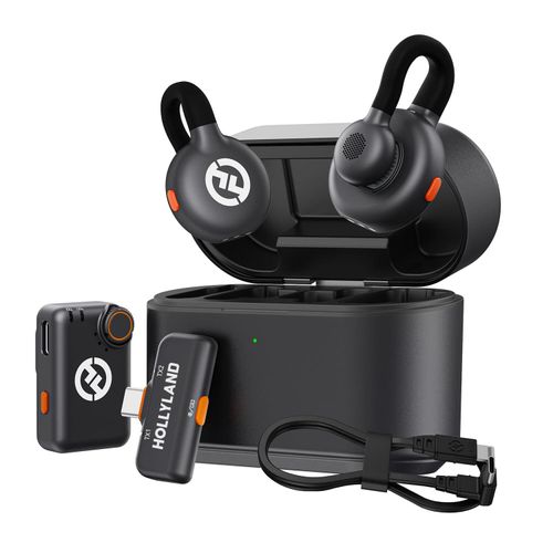 Hollyland Lark M2S Combo (Kamera RX+USB-C RX+ Lightning-Kabel) Kabelloses Lavaliermikrofon für iPhone/Kamera/Android/PC, Titan-Clip