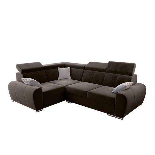 Ecksofa 255 cm Links Seite Grau Braun Monolith 20 Apollo KN08