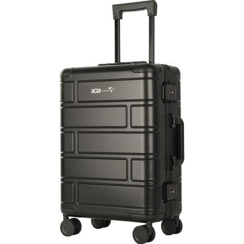 Handgepäck, Aluminium Koffer MR4678 Schwarz, Teleskopgriff, TSA, 4 Rollen, Aluminium Hartschale
