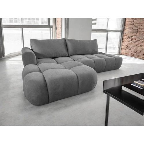 Ecksofa Milano Wolke 280x165 mit schlaffunktion bettkasten Grau Monolith 85 Links