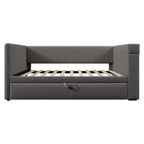 Kinderbett 90x200cm Ohne Matratze Grau Samtbett Jugendbett Mit Hydraulischem Stauraum Polsterbett Schlafsofa Fuer Kinderzimmer Jugendzimmer