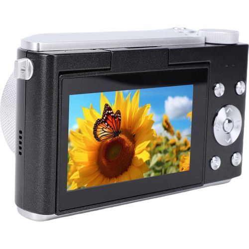 4K Digitalkamera für Fotografie Autofokus 64MP Vlogging Kamera mit 3 Zoll Flip Screen 16X Digitalzoom Kompaktkamera für Reisen Schwarz