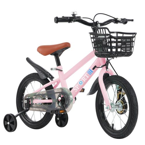 Supfine Kinderfahrrad 12 Zoll Kinder Fahrrad mit Kettenschutz Rosa