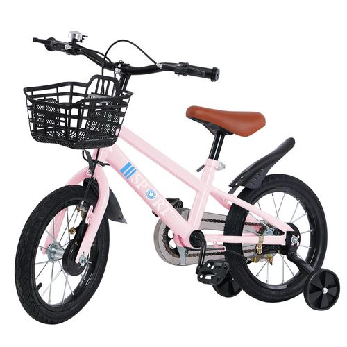 Supfine Kinderfahrrad 14 Zoll Kinder Fahrrad mit Kettenschutz Rosa