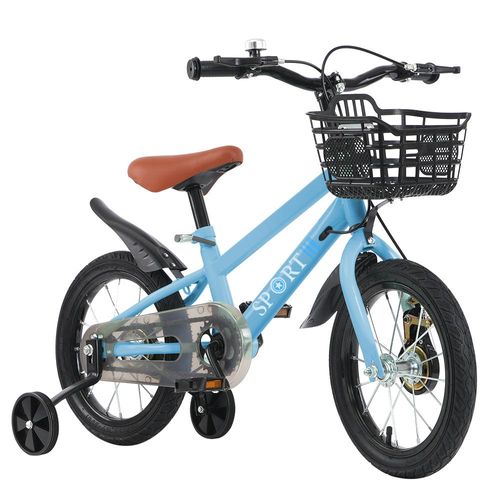 Supfine Kinderfahrrad 12 Zoll Kinder Fahrrad mit Kettenschutz Blau