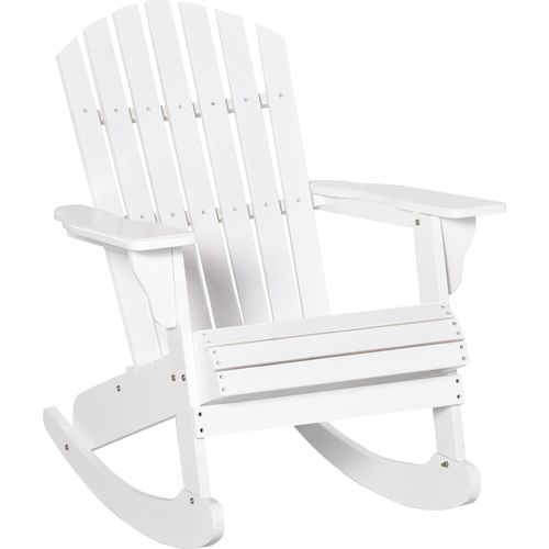 Adirondack Gartenstuhl Schaukelstuhl Schaukelsessel 77 x 94 x 97 cm, weiß, wetterfest, ideal für Garten & Balkonmöbel