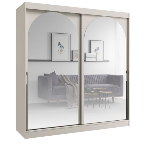 PAWS MÖBEL Kaschmir Schiebeschrank 200x215x65 MONIDO mit Spiegeln modern funktionell, Schlafzimmerschrank, Kabinett