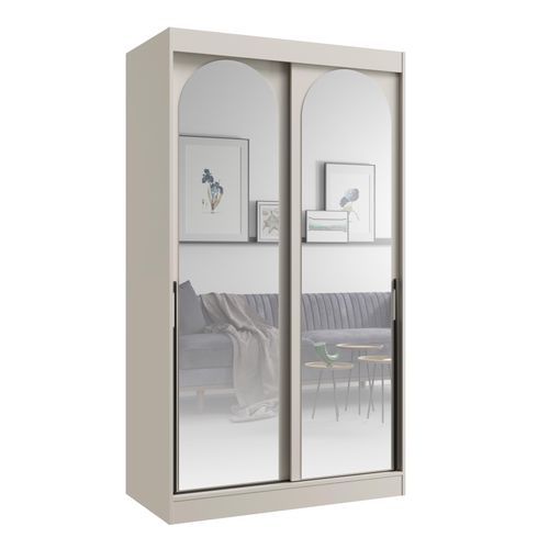 PAWS MÖBEL Kaschmir Schiebeschrank 120x215x65 MONIDO mit Spiegeln modern funktionell, Schlafzimmerschrank, Kabinett