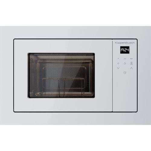 Mikrowelle mit 3 Funktionen und Grill - 38 cm Nischenhöhe mit Einbaurahmen, Weiß