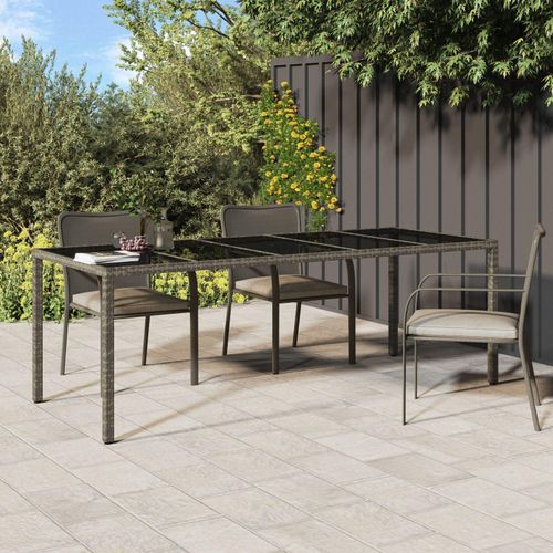 Gartentisch Grau 250x100x75 cm Poly-Rattan, Gartentische DesignMöbel Neu