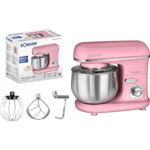 Multifunktions-Küchenmaschine Bomann Km 1100W Rosa Planetenmixer 5L