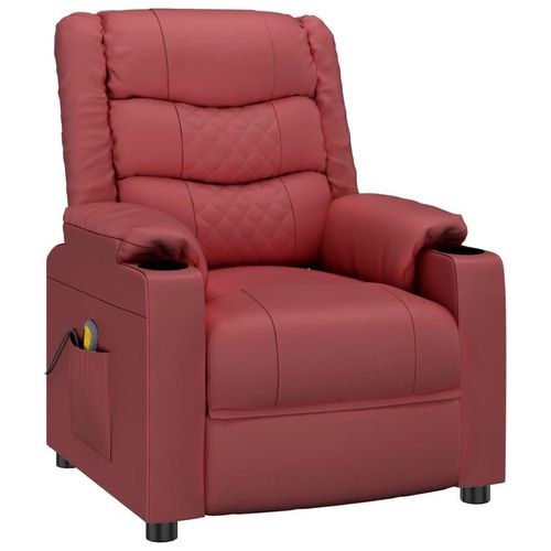 vidaXL Massagesessel Weinrot Kunstleder