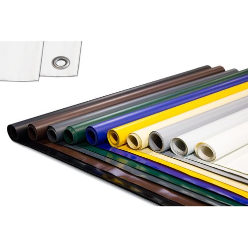 Premium LKW PVC Plane 700g/m² mit Ösen und ohne Ösen (Weiß, 6m x 6m, ohne Ösen), EXTRA STARK, Abdeckplane, Schutzplane, Gewebeplane