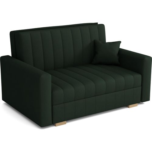 Schlafsofa klein Zanzibar I Sofa 2 Sitzer 133 cm Breit I Sofa mit Schlaffunktion I Schlafsofa mit Bettkasten I Couch mit Schlaffunktion Klein I Grün