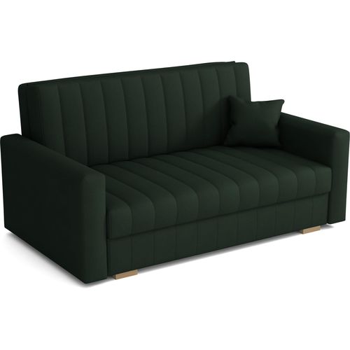 Schlafsofa klein Zanzibar I Sofa 3 Sitzer 153 cm Breit I Sofa mit Schlaffunktion I Schlafsofa mit Bettkasten I Couch mit Schlaffunktion Klein I Grün