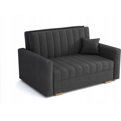 Schlafsofa klein Zanzibar I Sofa 2 Sitzer 133 cm Breit I Sofa mit Schlaffunktion I Schlafsofa mit Bettkasten I Couch mit Schlaffunktion Klein I Grau