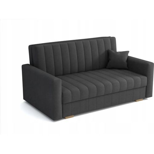 Schlafsofa klein Zanzibar I Sofa 3 Sitzer 153 cm Breit I Sofa mit Schlaffunktion I Schlafsofa mit Bettkasten I Couch mit Schlaffunktion Klein I Grau