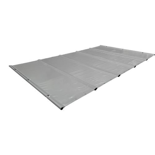 SafeDeluxe® Poolplane Rollschutzabdeckung aus LKW Plane ohne Stangen (3,5m x 3,5m, Grau RAL7037) Stangenabdeckung Sicherheitsabdeckung Poolabdeckung