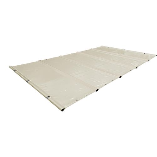 SafeDeluxe® Poolplane Rollschutzabdeckung aus LKW Plane ohne Stangen (5m x 5m, Beige RAL1014) Stangenabdeckung Sicherheitsabdeckung Poolabdeckung